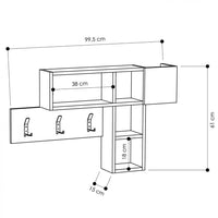 Appendiabiti Attaccapanni da Parete in Legno 9 Ganci e Mensole Bianco Marrone
