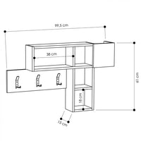 Appendiabiti Attaccapanni da Parete in Legno 9 Ganci e Mensole Bianco