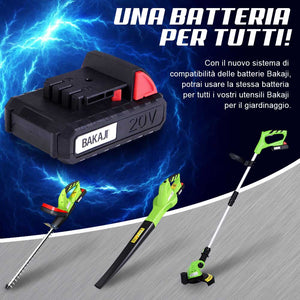 Soffiatore Elettrico a Batteria 20V 2AH 6Velocità per Foglie Giardino Ricarica Rapida