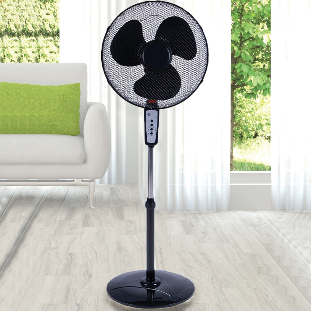 Ventilatore Colonna Piantana 50W 40cm 3 Velocità Telecomando Timer Regolabile