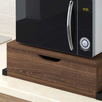 Scaffale Mensola Cucina Mobiletto Porta Microonde con Cassetto Metallo e Legno Noce