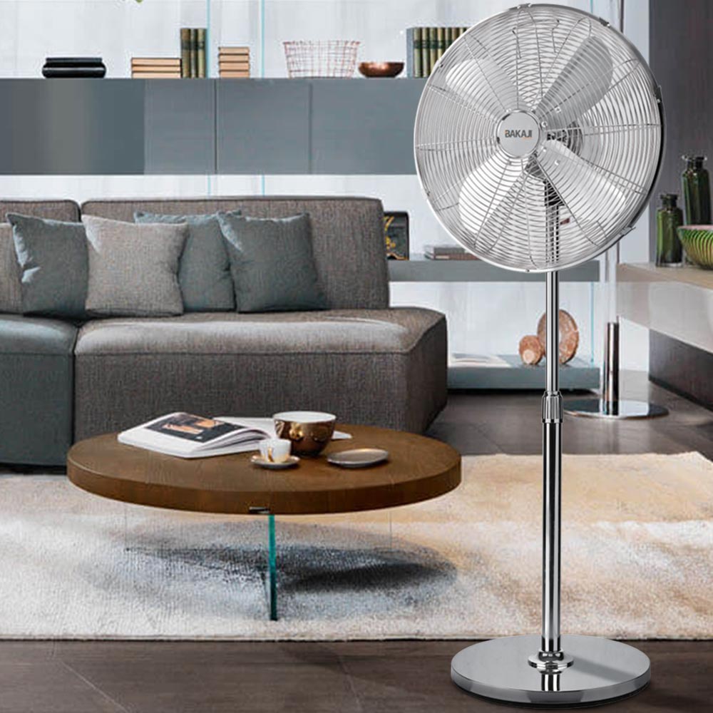 Ventilatore Colonna Piantana Acciaio Inox 60W 3 velocità Regolabile Oscillante