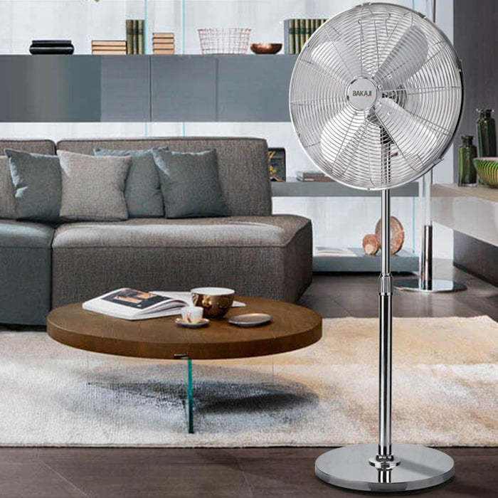 Ventilatore Colonna Piantana Acciaio Inox 60W 3 velocità Regolabile Oscillante