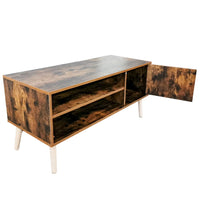 Mobile TV Porta Televisore Legno Moderno con Ripiani e Anta, Stile Minimal 110cm