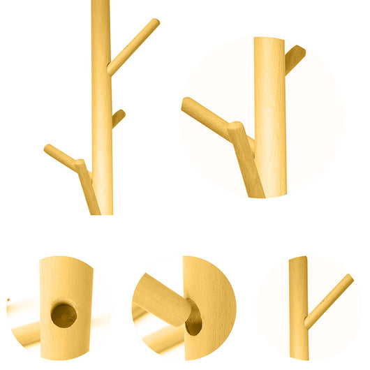 Piantana Appendiabiti in legno Naturale 8 Ganci 41x41 H176cm Verniciato Giallo