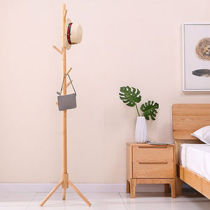 Piantana Appendiabiti in legno Naturale 8 Ganci 41x41 H176cm Verniciato Naturale