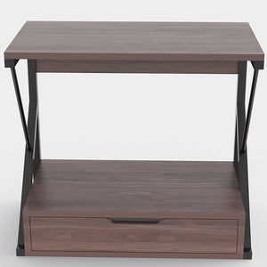 Scaffale Mensola Cucina Mobiletto Porta Microonde con Cassetto Metallo e Legno Noce