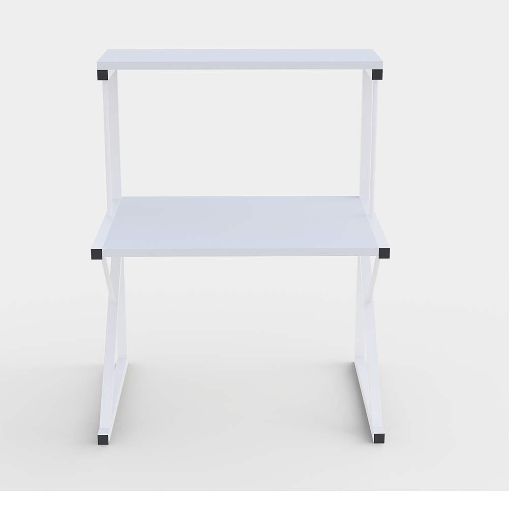 Scaffale Cucina Porta Microonde con 2 Ripiani Metallo e Legno 69x37x54cm Moderno Bianco