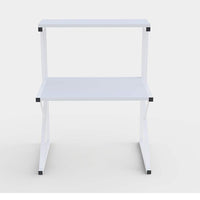 Scaffale Cucina Porta Microonde con 2 Ripiani Metallo e Legno 69x37x54cm Moderno Bianco