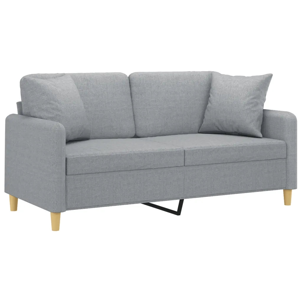 Divano a 2 Posti con Cuscini Grigio Chiaro 140 cm in Tessutocod mxl 70992