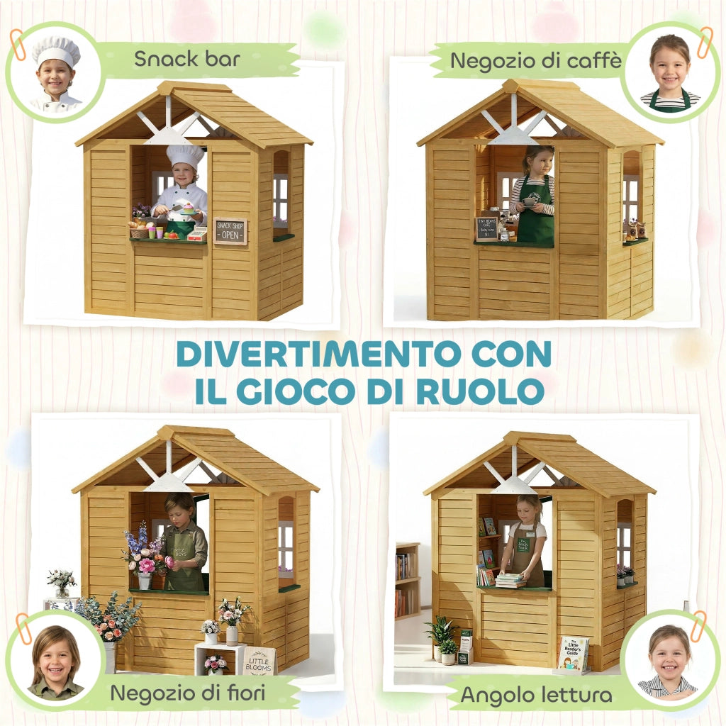 Casetta da Giardino per Bambini in Legno ¨C zephmum ¨C Marrone