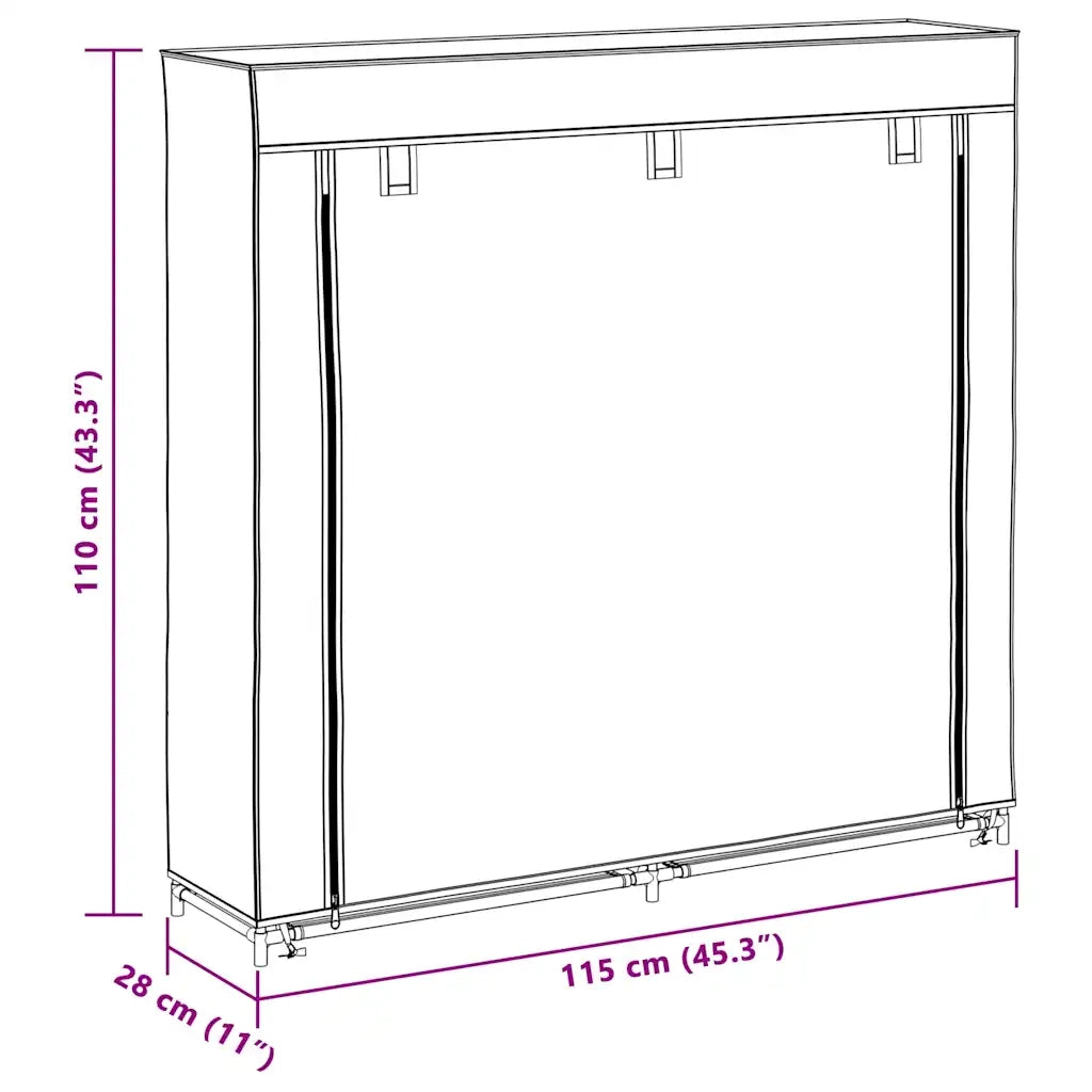 Scarpiera in Tessuto Richiudibile 115 x 28 x 110 cm Nera 240493
