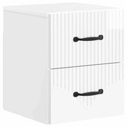 Mobiletto da notte a muro Bianco Lucido 34,5 x 33 x 40 cm 898983