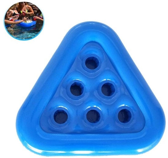 Supporto per bicchieri gonfiabile - sottoposto galleggiante - 6 fori - sfiatatoi rapidi - resistente allo shock - ideale per piscine