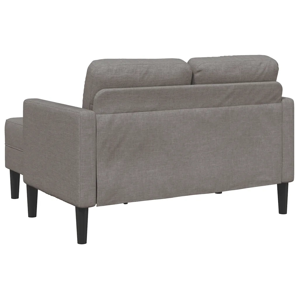 Divano 2 Posti con Chaise a L-Sofa 2 Posti con Chaise Tortora 125 cm in Tessuto