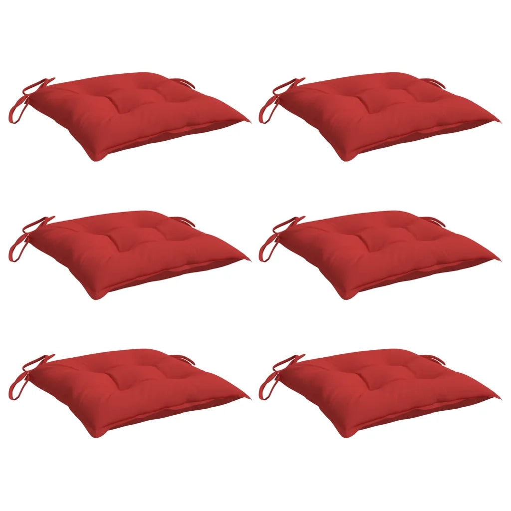 Cuscini per Sedia 6 pz Rossi 40x40x7 cm in Tessuto Oxford 361470