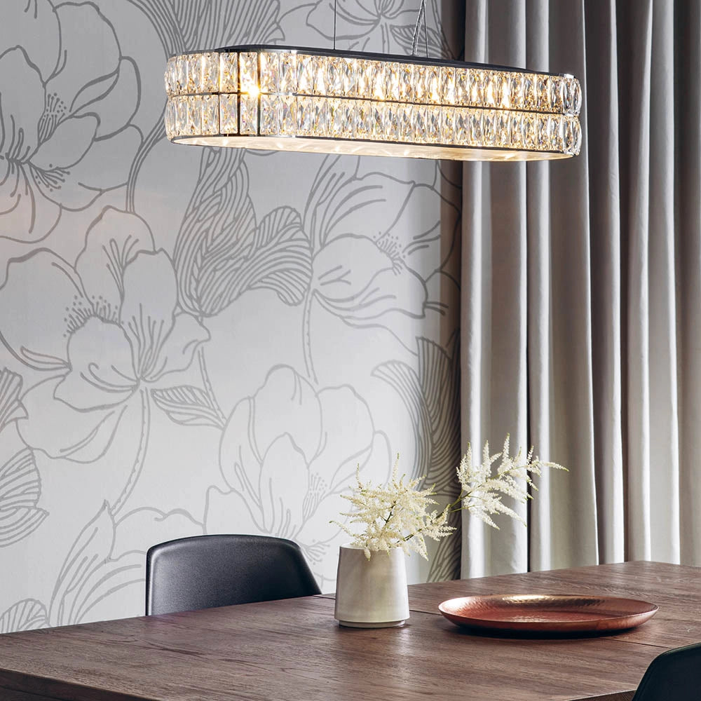 Lampadario sospensione Verina cristallo cromo LED 26W
