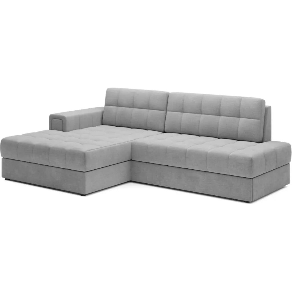 Divano angolare convertibile CUBITO grigio 240 cm con contenitore angolo sinistro