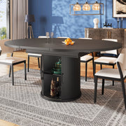 TAVOLO DA PRANZO ESTENSIBILE 118-158 cm Nero in MDF