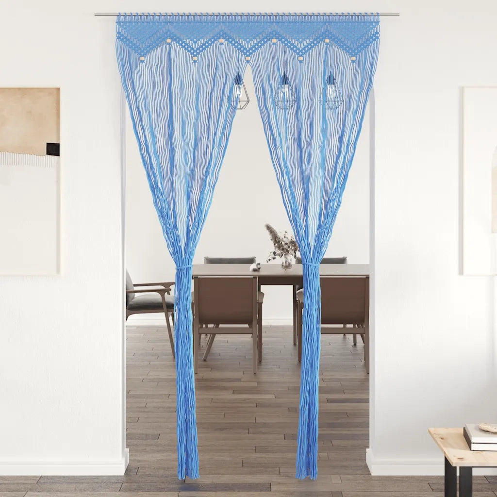 Tenda Macramè Blu 140x240 cm in Cotone 323986