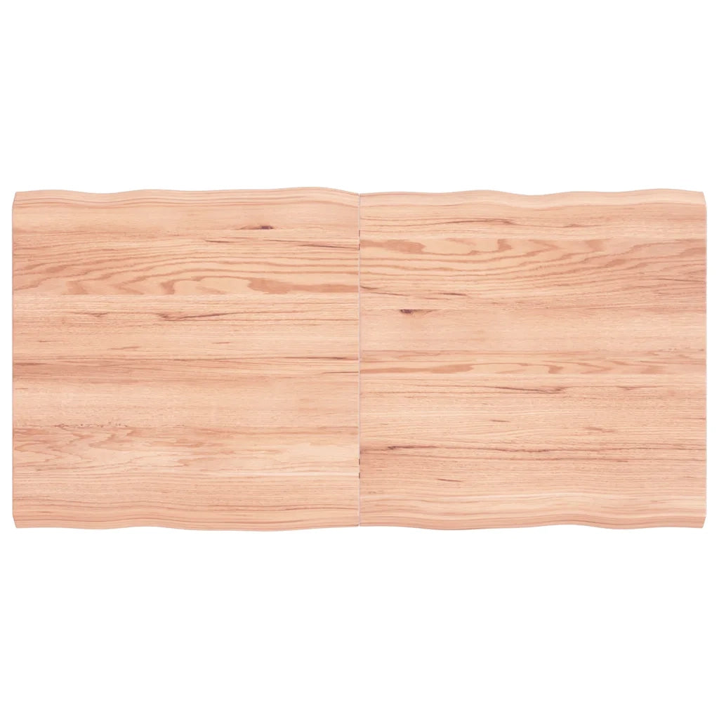Piano Tavolo Marrone Chiaro 120x60x(2-4) cm Rovere Non Trattato