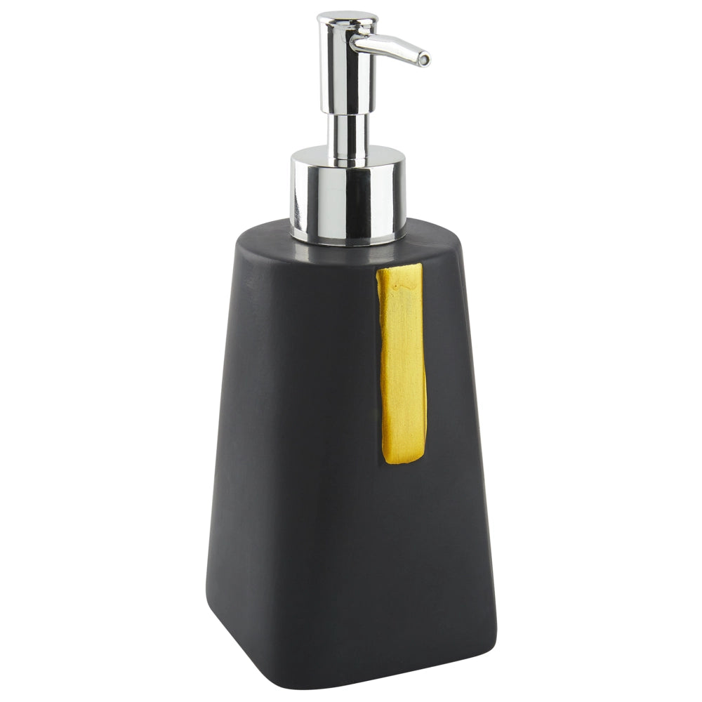 Set di 3 Accessori Bagno in Ceramica Nero dispenser sapone porta sapone portaspazzolini