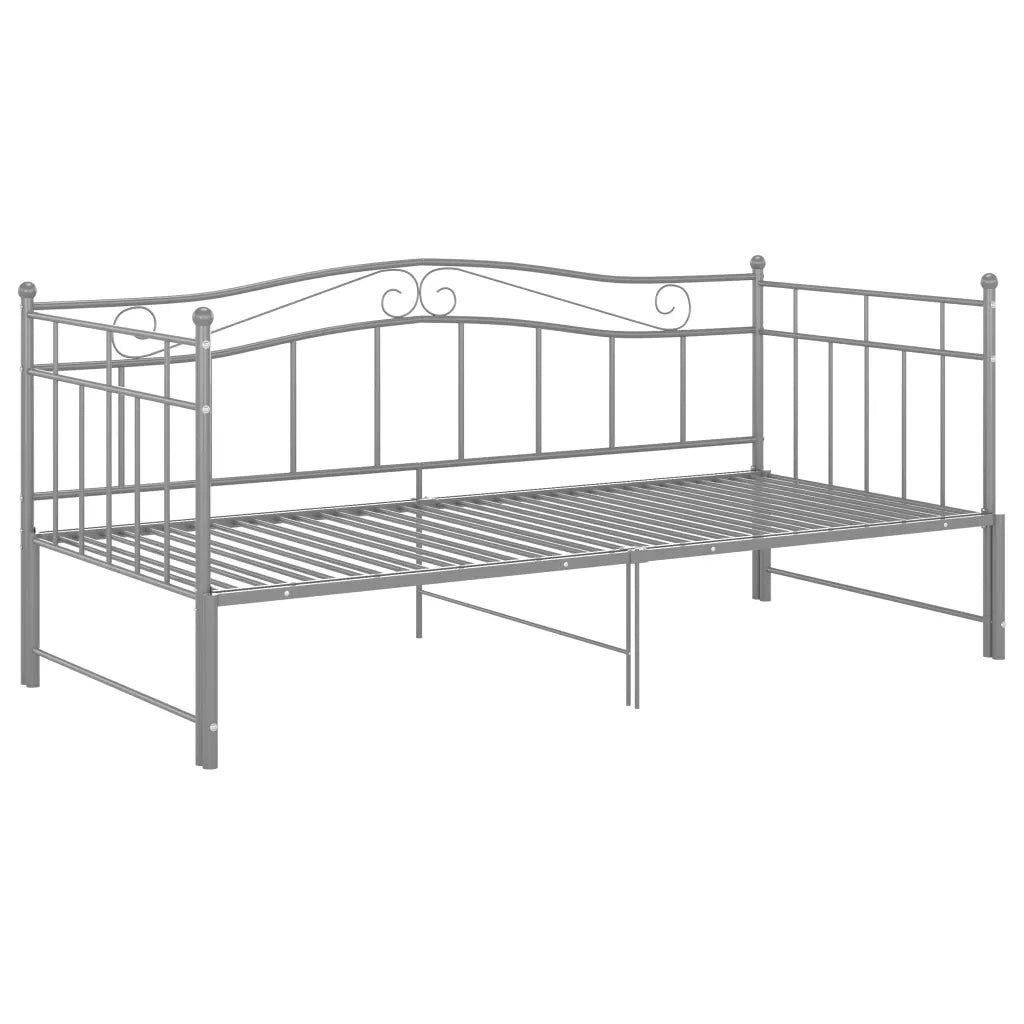 Telaio Divano Letto Estraibile Grigio in Metallo 90x200 cm