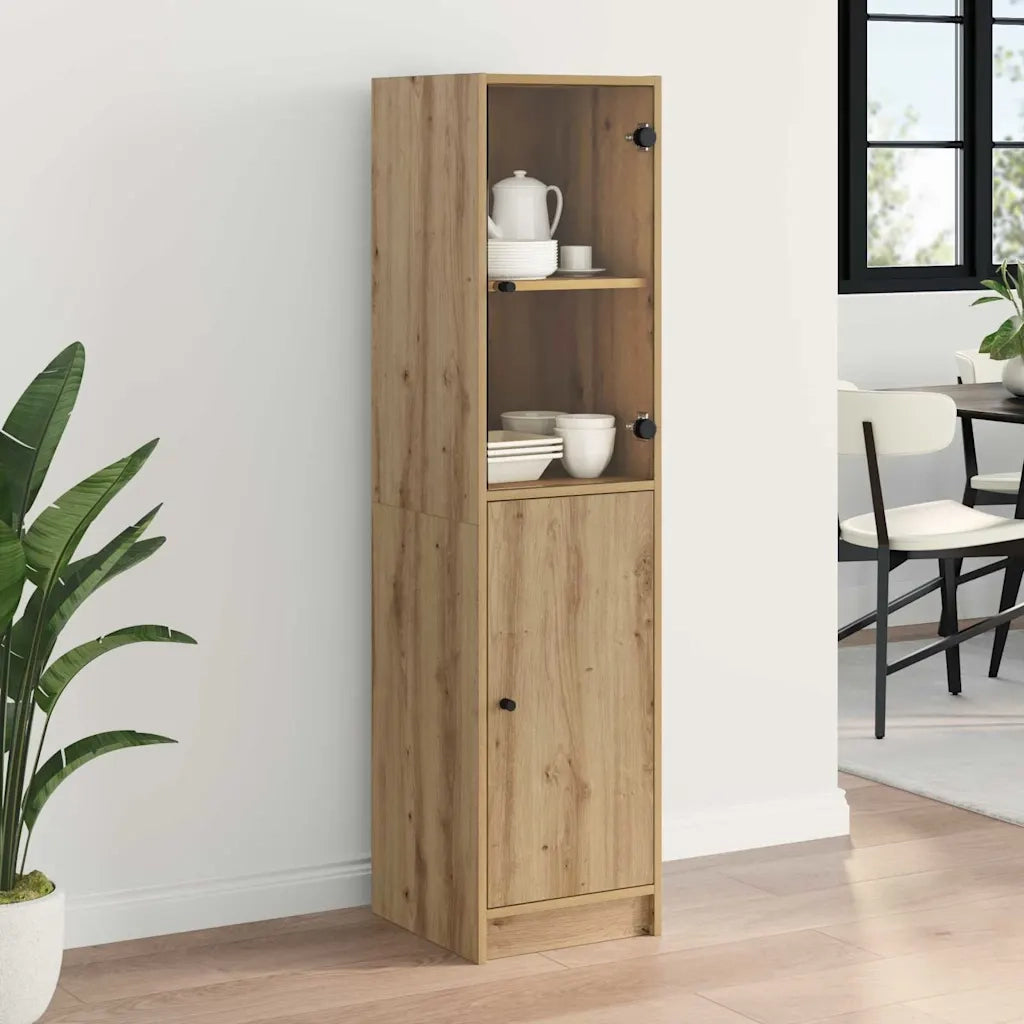 Credenza | Madia | Buffet da pranzo | Armadio da pranzo Rovere artigianale 35 x 37 x 142 cm Legno multistrato