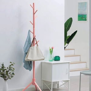 Piantana Appendiabiti in legno Naturale 8 Ganci 41x41 H176cm Verniciato Rosa