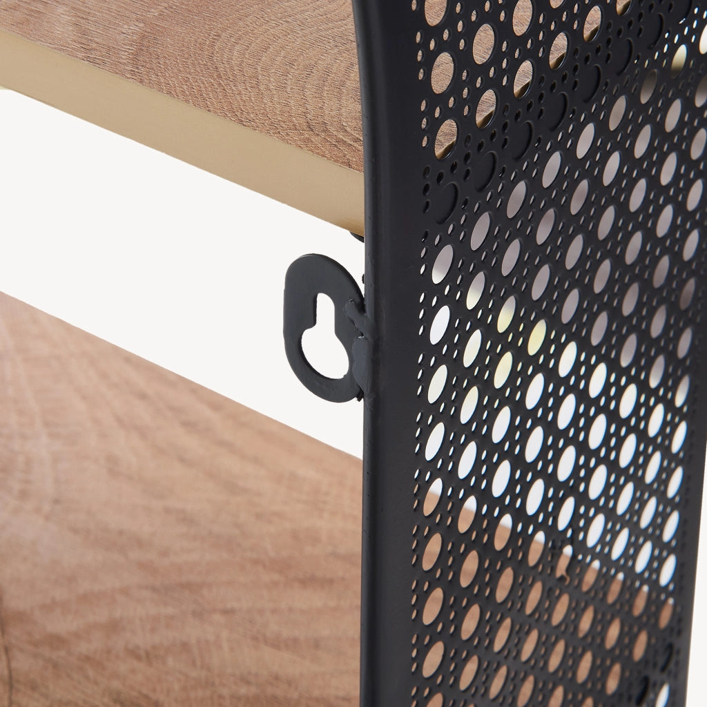 Scaffale da Parete Jäller Design Arcuato Traforato 53x35x14 cm Nero [en.casa]