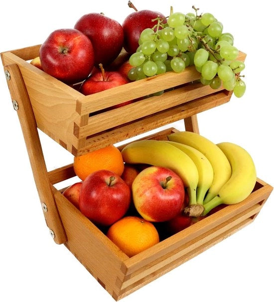 Fruitiera in legno di betulla dimensioni 24 x 32 x 29 cm fruitiera vassoio disponibile in 3 diverse colori ideale per verdure e frutta
