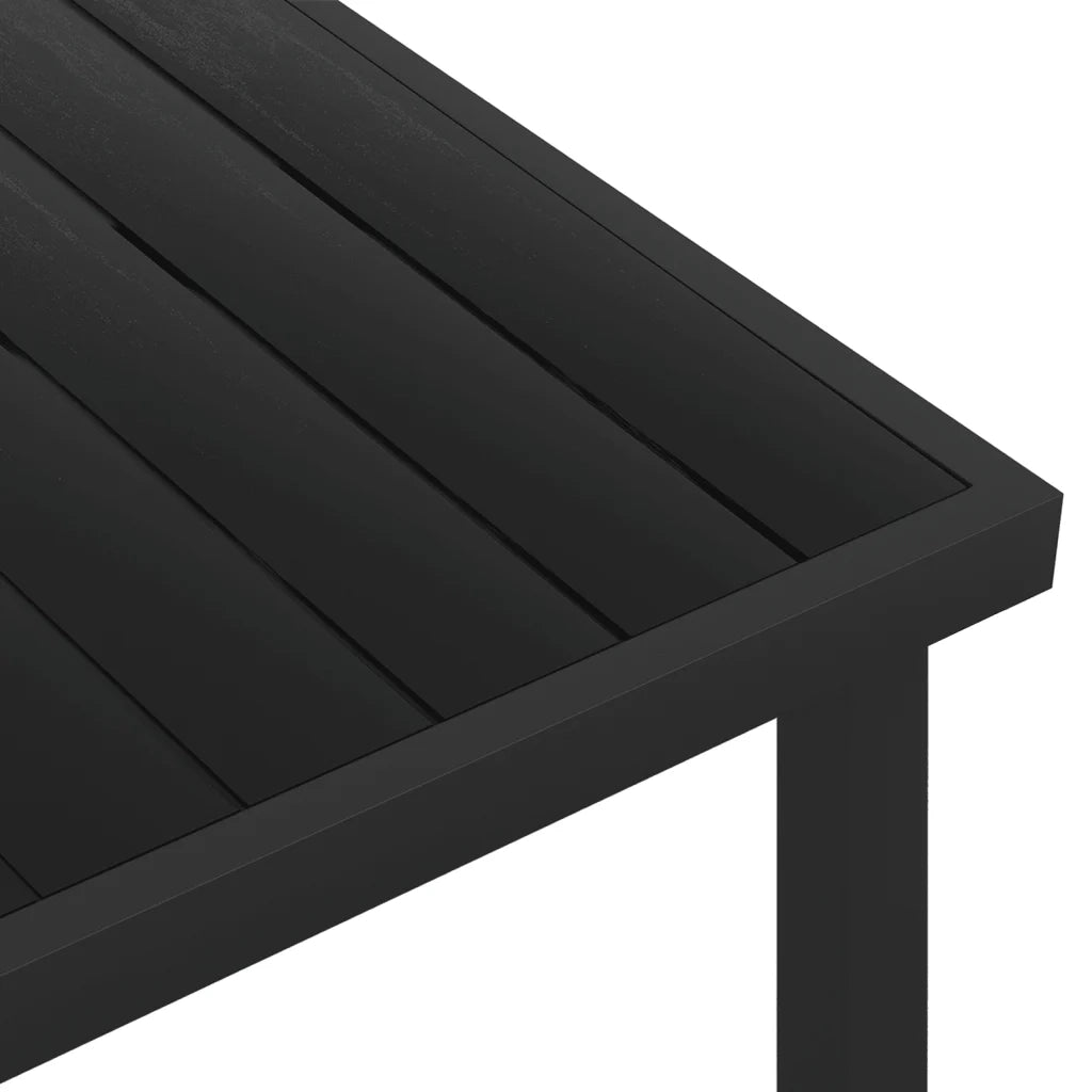 Tavolo da Giardino Nero 140x90x74 cm in Alluminio e WPC 312207