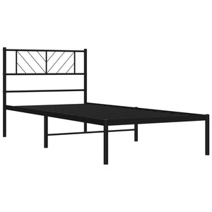 Giroletto con Testiera in Metallo Nero 75x190 cm 372169