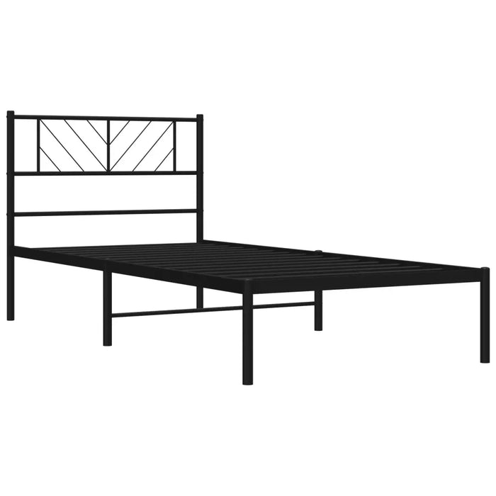 Giroletto con Testiera in Metallo Nero 75x190 cm 372169