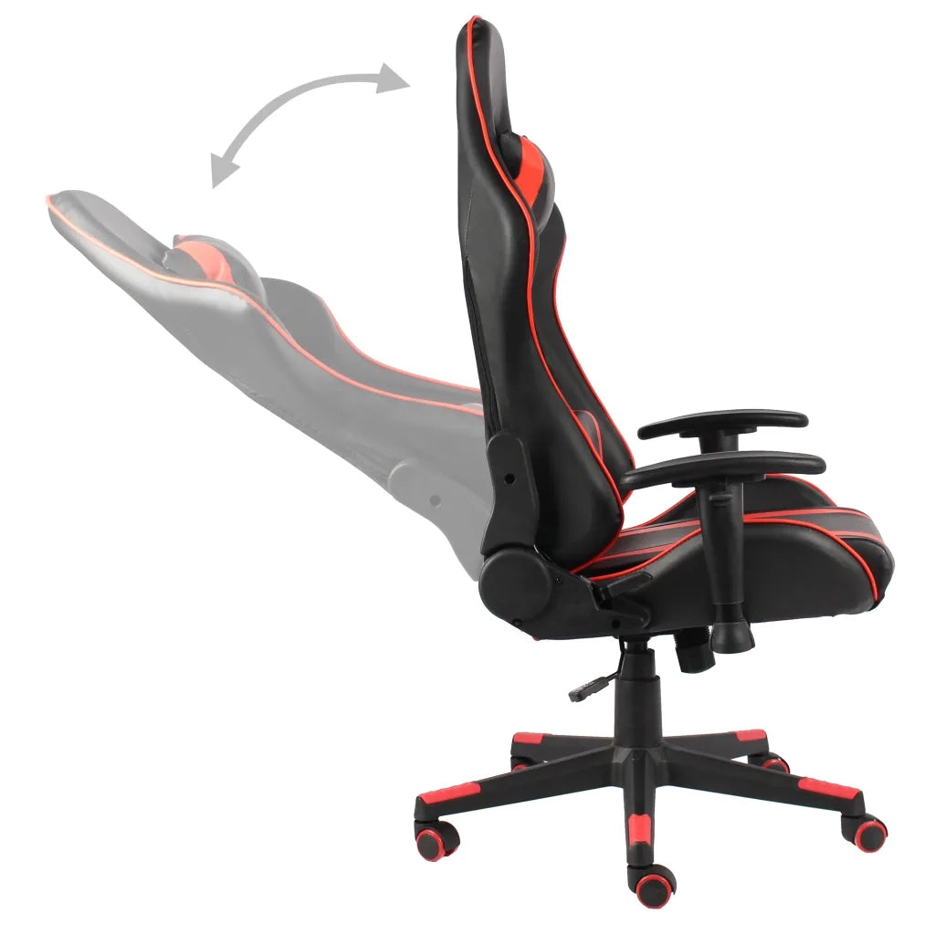 Sedia da Gaming | Sedia da e-sports Girevole Rossa in PVC