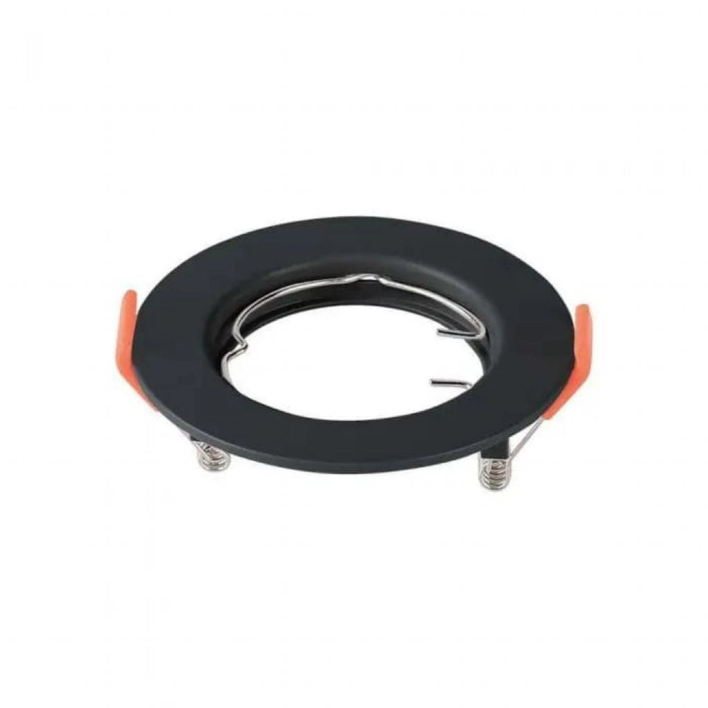 2 PZ Porta Faretti LED GU10 MR16 Rotondi Fissi con Molla Neri SKU 6641