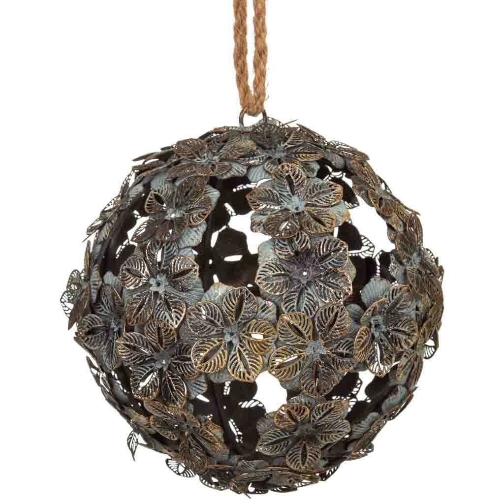 Sfera decorativa in metallo dorato 16,5x16,5x18h