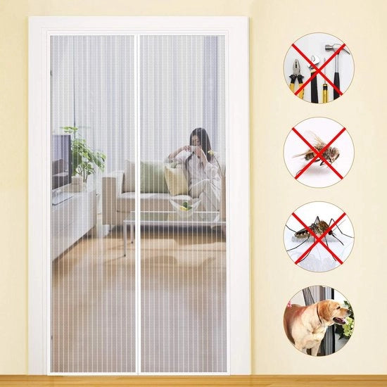 Tende per porte e finestre - 90x210cm - rete ultrafina - chiusura magnetica per tenda - chiusura magnetica automatica - tende contro insetti e zanzare - non richiede adesivo - tende per porte magnetiche morbide - Modello M