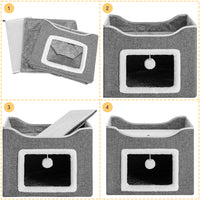 Cuccia per Gatti con Ingresso Rettangolare Tiragraffi Casetta Animali Domestici