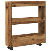 Carrello Stretto a 3 Livelli Legno Vecchio in Truciolato CFW5787374