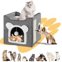 Cuccia Casa per Gatti Ingresso Arco Tiragraffi Casetta Animali Domestici 40x38cm