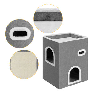 Cuccia Casa per Gatti Verticale Tiragraffi Casetta Animali Domestici 48x37.5x63cm