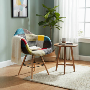 Marvin Poltrona Patchwork Relax Sedia Colorata Design In Tessuto Con Struttura Legno Di Faggio Schienale Braccioli Imbot