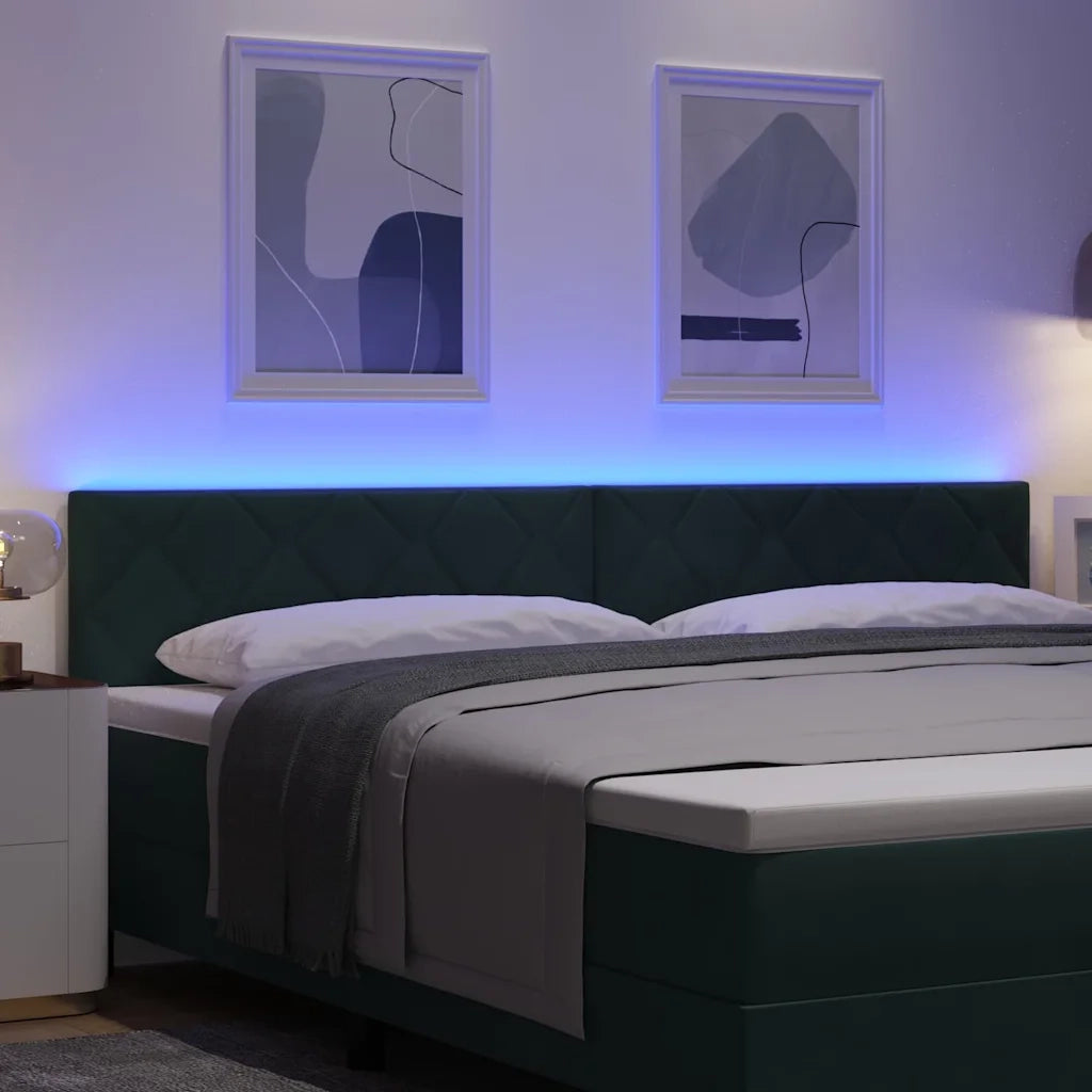 Testiera LED Verde Scuro 200 cm Velluto 3338262