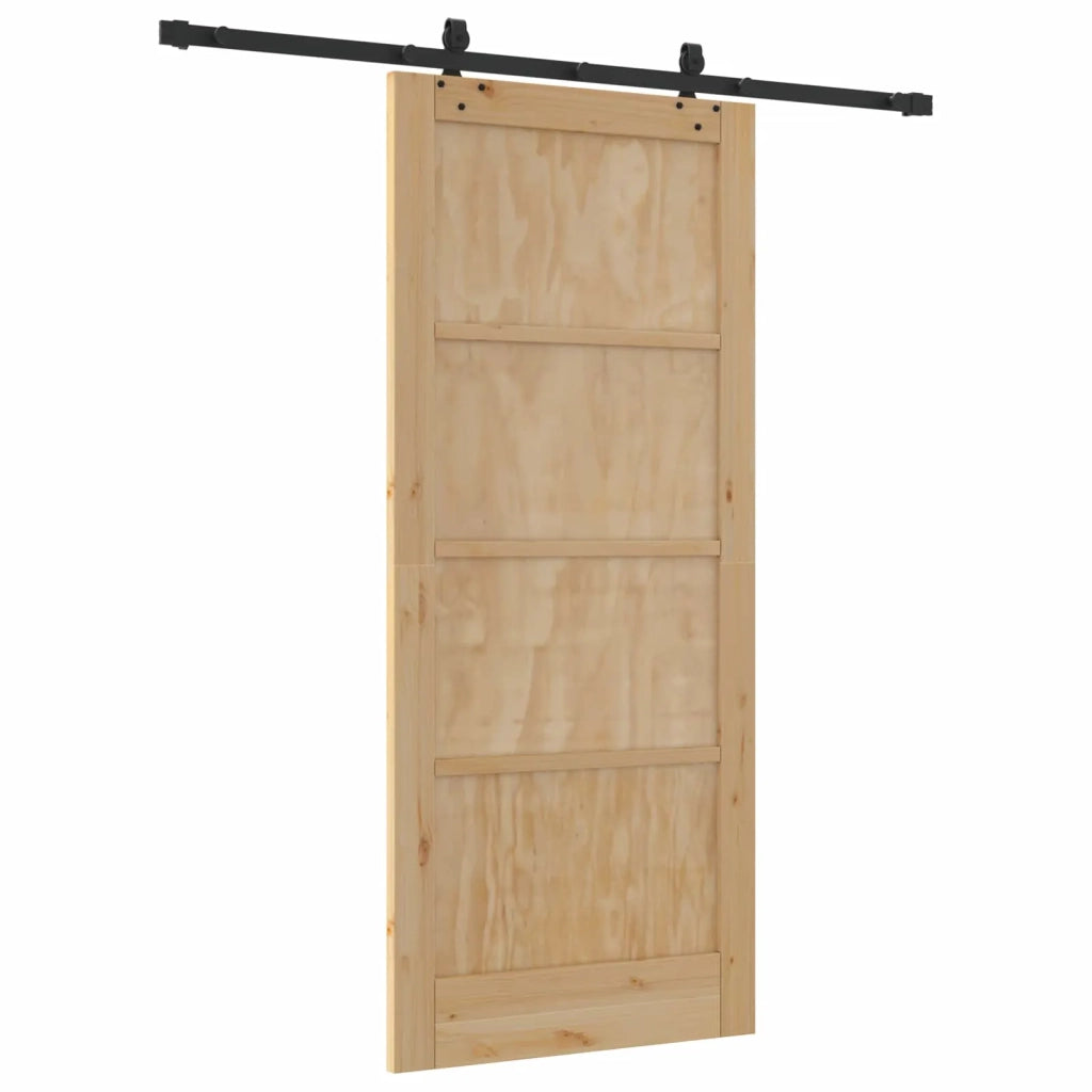 Porta scorrevole Naturale e Nero 86 x 198,5 cm