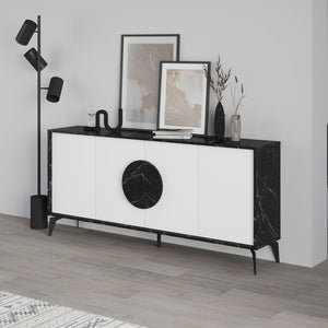 Madia 4 Ante 180x35,6x82 cm in MDF Gora Bianco