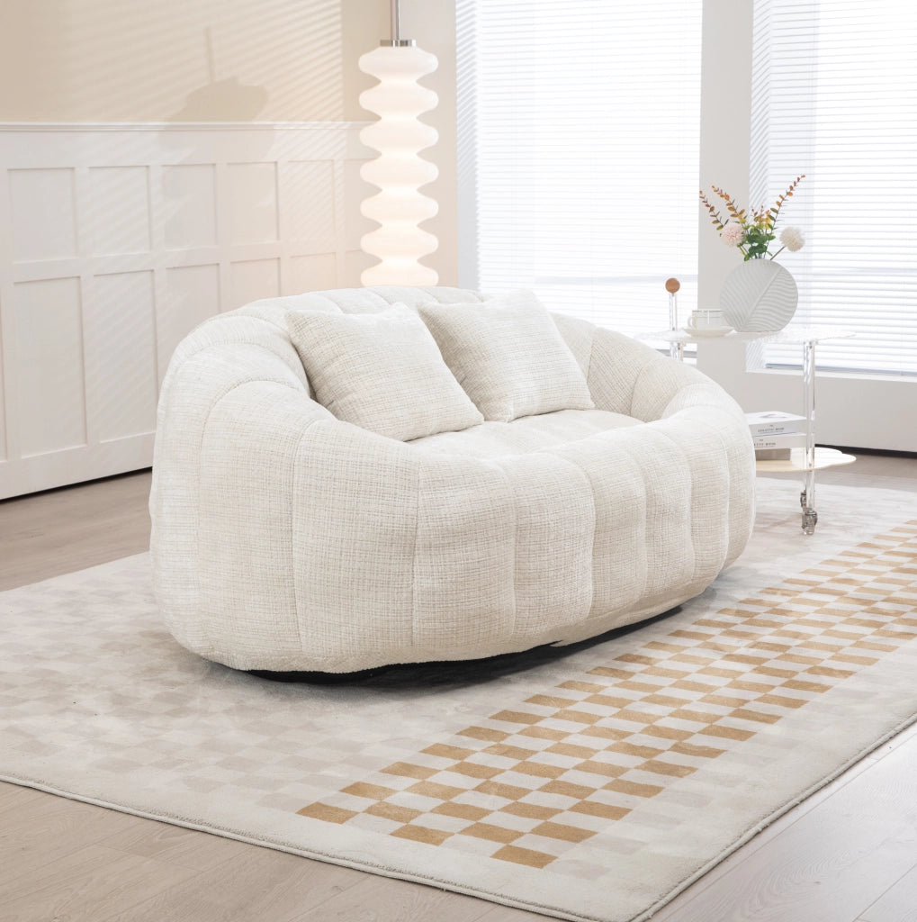 DIVANO SACCO 150x95x63 cm Chenille Beige a 2 posti