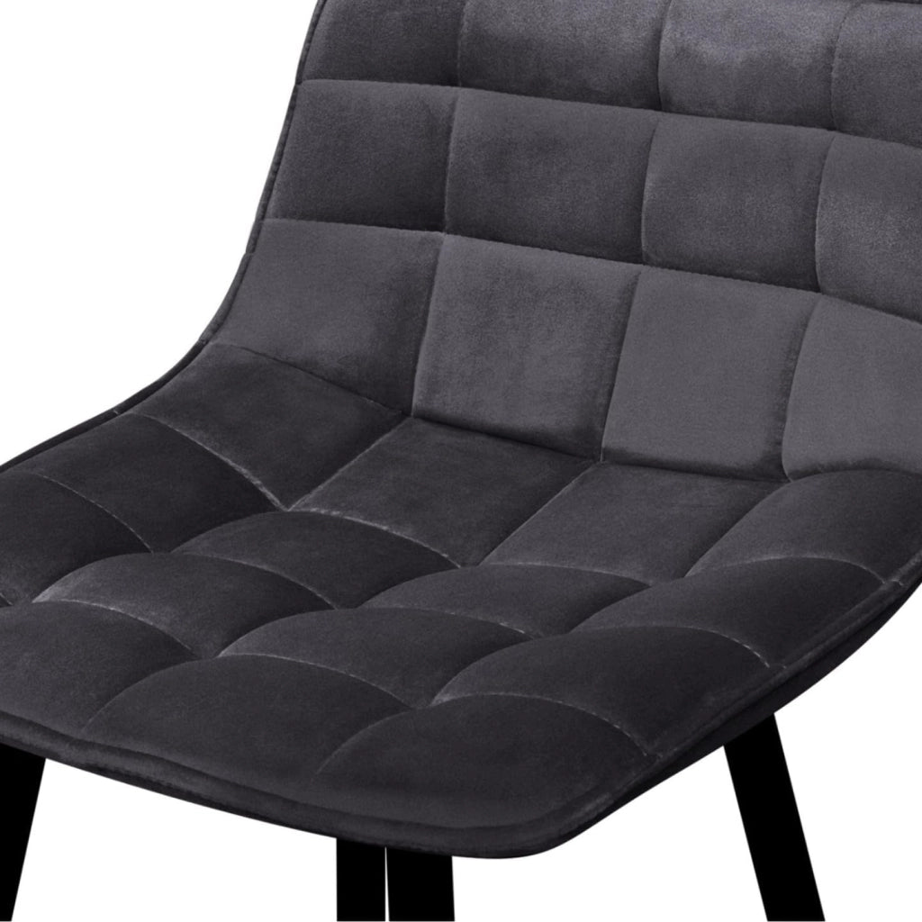 Set di 4 sgabelli da bar MADY in velluto grigio scuro