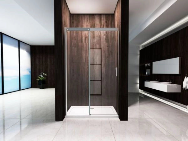 Porta scorrevole in Cristallo 8 MM con trattamento anticalcare e chiusura soft-close - Misura: 140 xh195cm