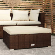 Sedia da giardino-Poggiapiedi da Giardino Cuscino Marrone 70x70x30 cm Polyrattan
